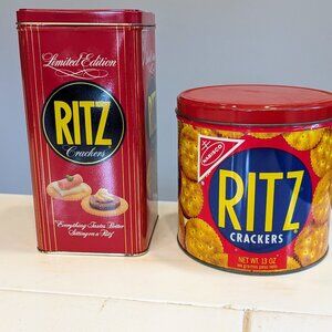 Vintage Ritz Cracker Tin Bundle – 1977 Nabisco & 1986 Limited Edition